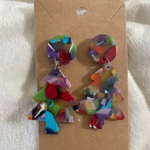Colorful Tree-Shaped Earrings